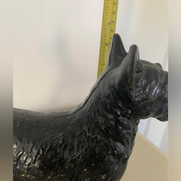 Vintage 1930s Hubley Cast Iron Scottie Irish Terrier Heavy Door Stop Decor - Picture 8 of 10